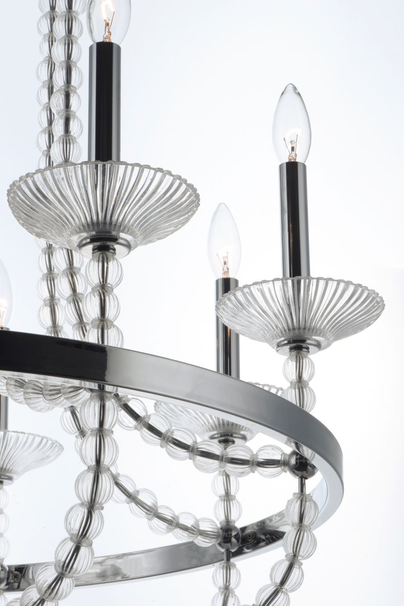 Paris 20.5' 5 Light Single-Tier Chandelier in Polished Nickel