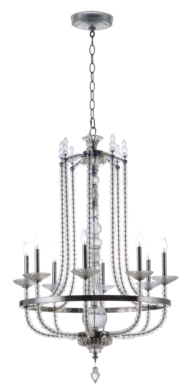Paris 31.5' 8 Light Single-Tier Chandelier in Polished Nickel