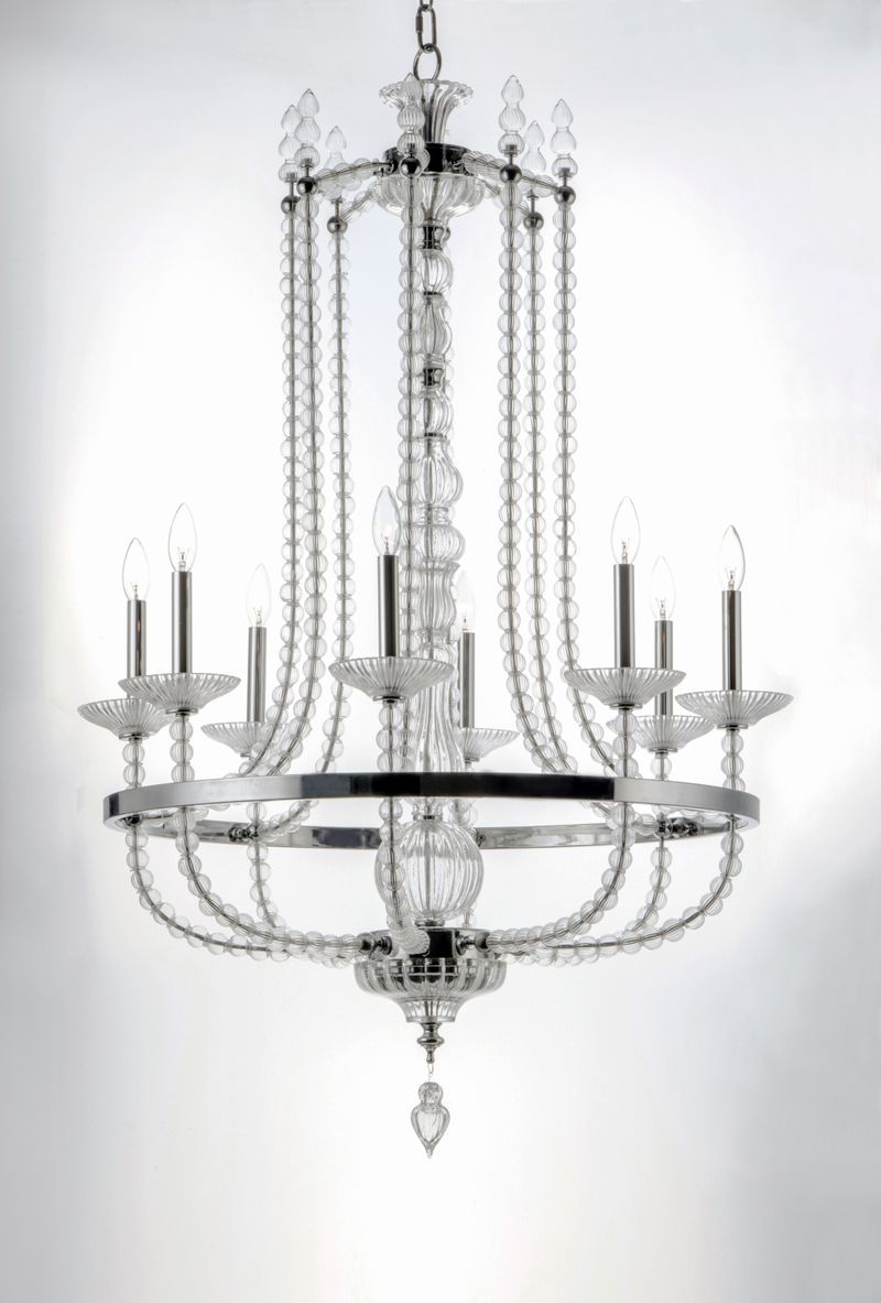 Paris 31.5' 8 Light Single-Tier Chandelier in Polished Nickel