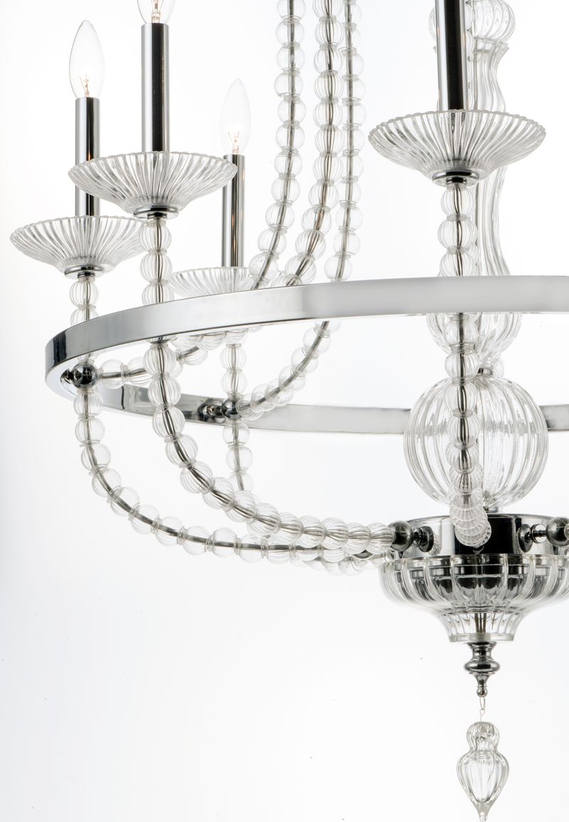Paris 31.5' 8 Light Single-Tier Chandelier in Polished Nickel