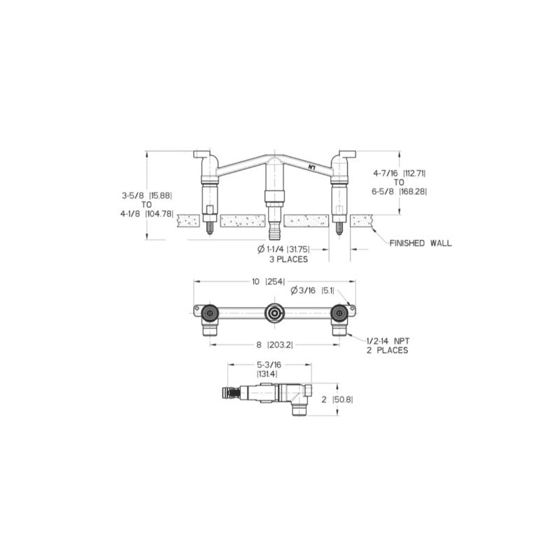Pfister Wall Mount Rough-In Valve in Unfinished