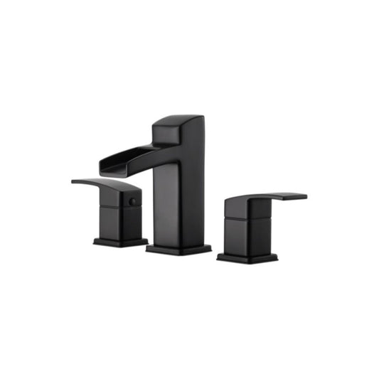 Kenzo Widespread Two-Handle Waterfall Bathroom Faucet in Matte Black