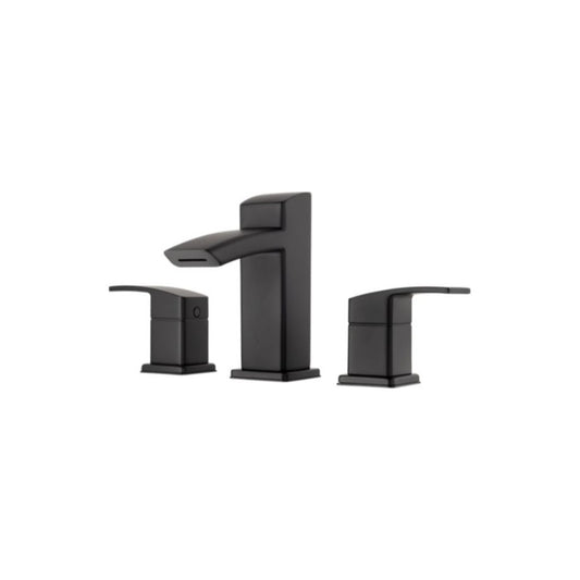 Kenzo Widespread Two-Handle Ribbon Bathroom Faucet in Matte Black
