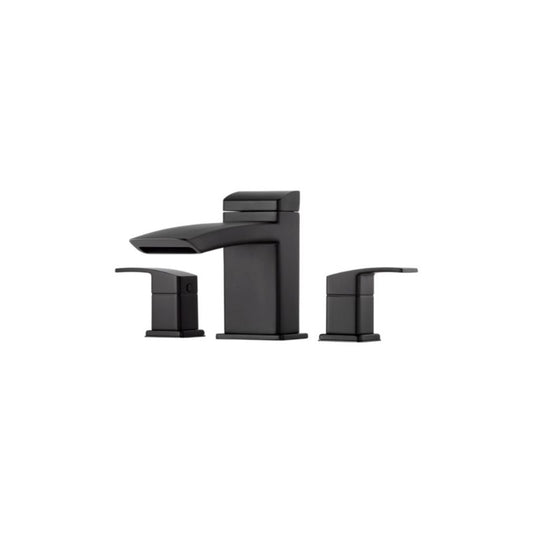 Kenzo Two-Handle Ribbon Roman Bathtub Faucet in Matte Black