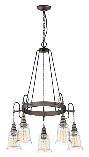 Revival 26.5' 5 Light Single-Tier Chandelier in Oil Rubbed Bronze