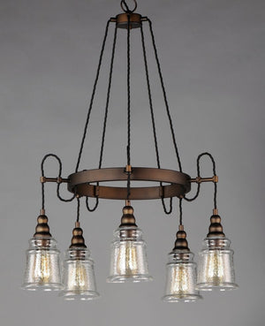 Revival 26.5' 5 Light Single-Tier Chandelier in Oil Rubbed Bronze