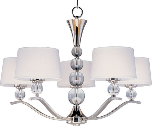 Rondo 31" 5 Light Single-Tier Chandelier in Polished Nickel