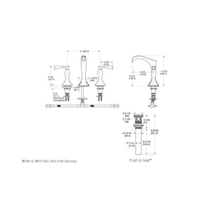 Rhen Widespread Two-Handle Bathroom Faucet in Brushed Nickel