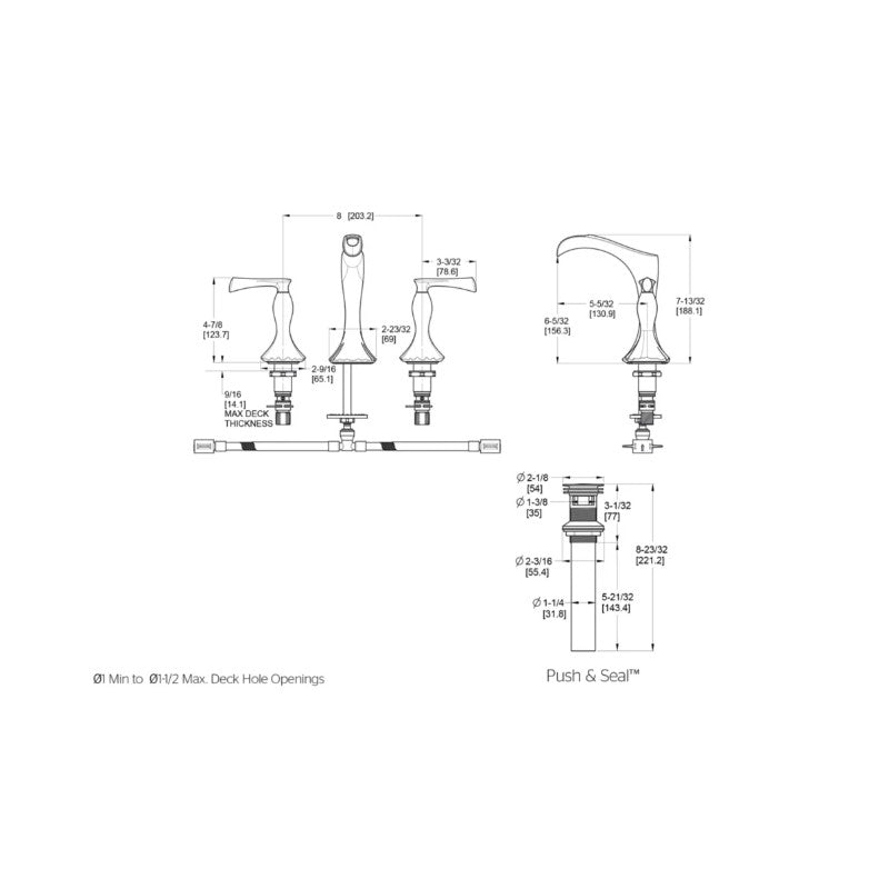Rhen Widespread Two-Handle Bathroom Faucet in Brushed Nickel
