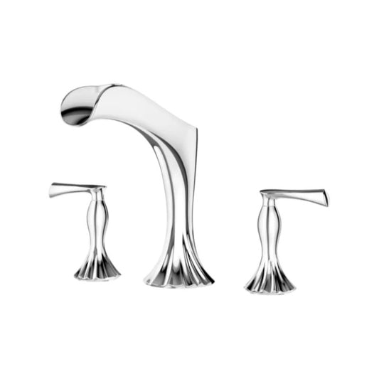Rhen Two-Handle Roman Bathtub Faucet in Polished Chrome