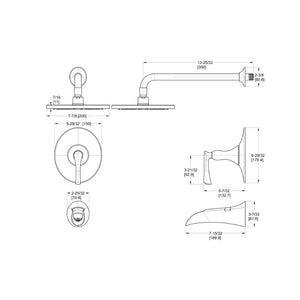 Rhen Tub & Shower Valve in Brushed Nickel