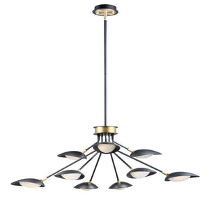 Scan 43.25' 9 Light Chandelier in Black and Satin Brass