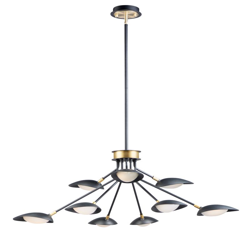 Scan 43.25' 9 Light Chandelier in Black and Satin Brass