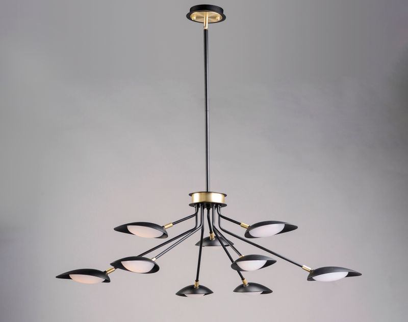 Scan 43.25' 9 Light Chandelier in Black and Satin Brass