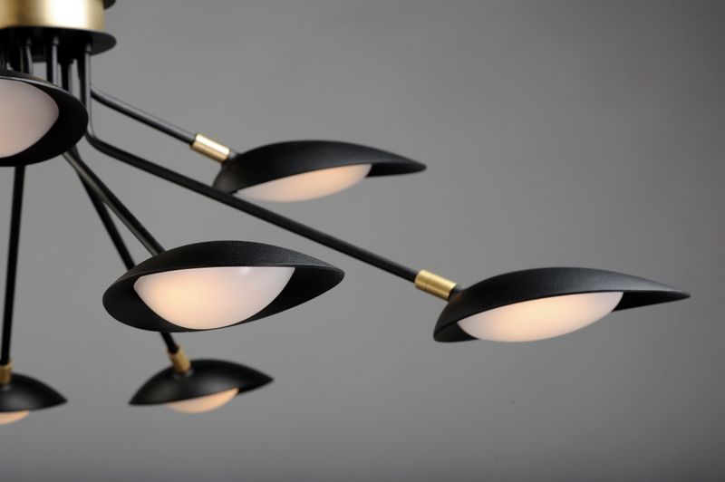 Scan 43.25' 9 Light Chandelier in Black and Satin Brass
