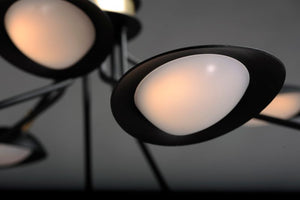 Scan 43.25' 9 Light Chandelier in Black and Satin Brass