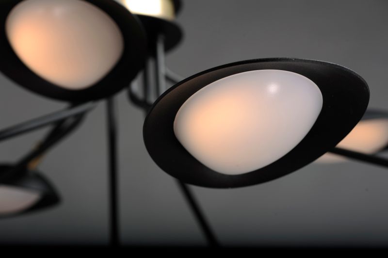 Scan 43.25' 9 Light Chandelier in Black and Satin Brass