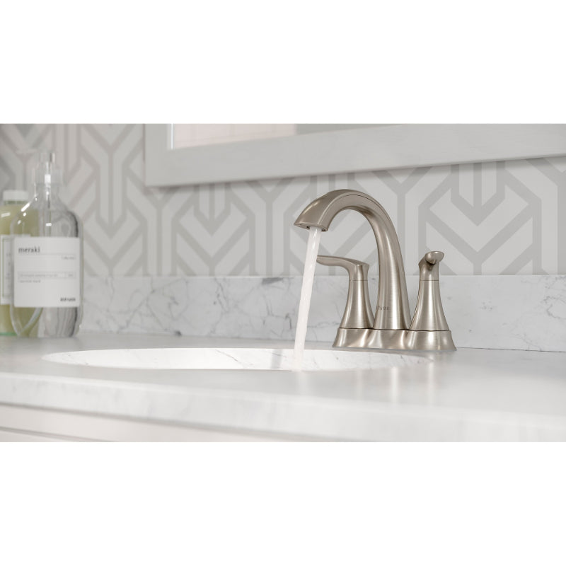 Weller Centerset Two-Handle Bathroom Faucet in Brushed Nickel
