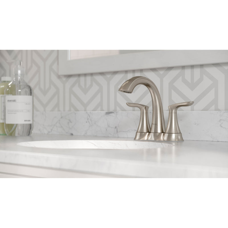 Weller Centerset Two-Handle Bathroom Faucet in Brushed Nickel
