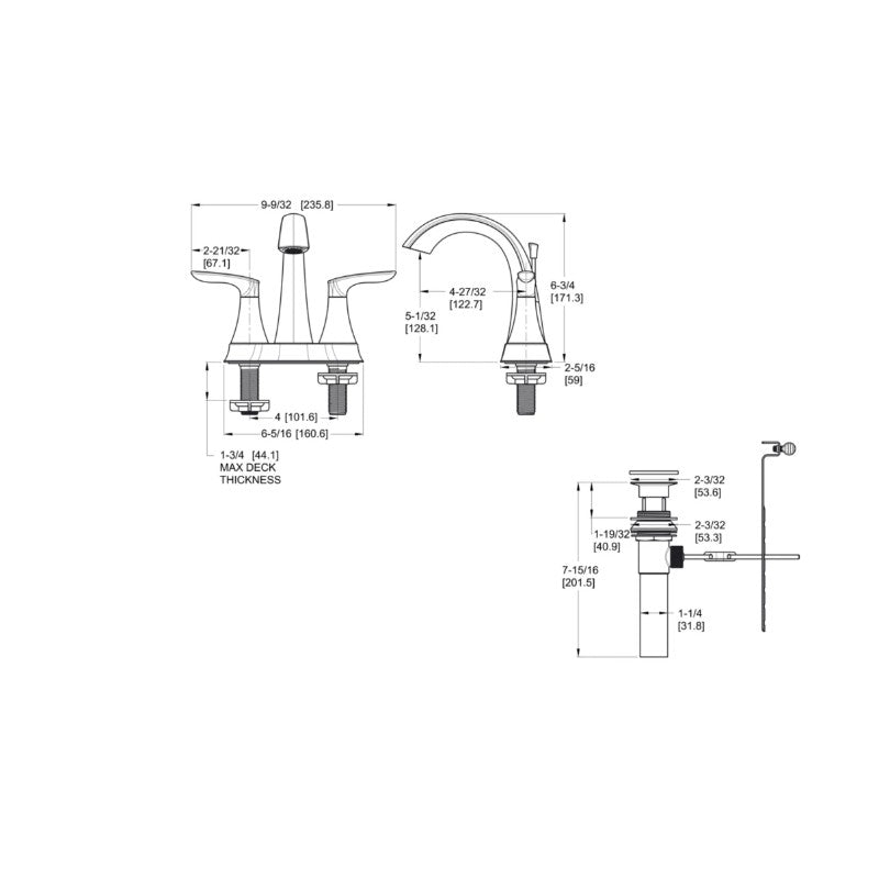 Weller Centerset Two-Handle Bathroom Faucet in Polished Chrome