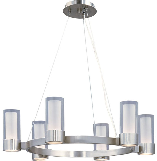 Silo 27" x 7" Single-Tier Chandelier with 6 Lights (with G9 LED bulb)