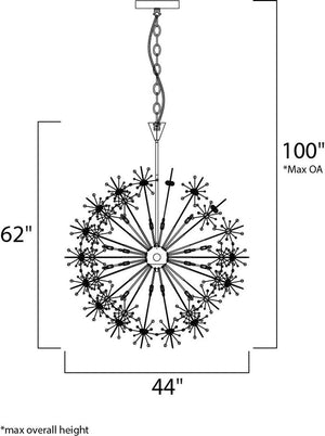 Starfire 44' 40 Light Single-Tier Chandelier in Polished Chrome