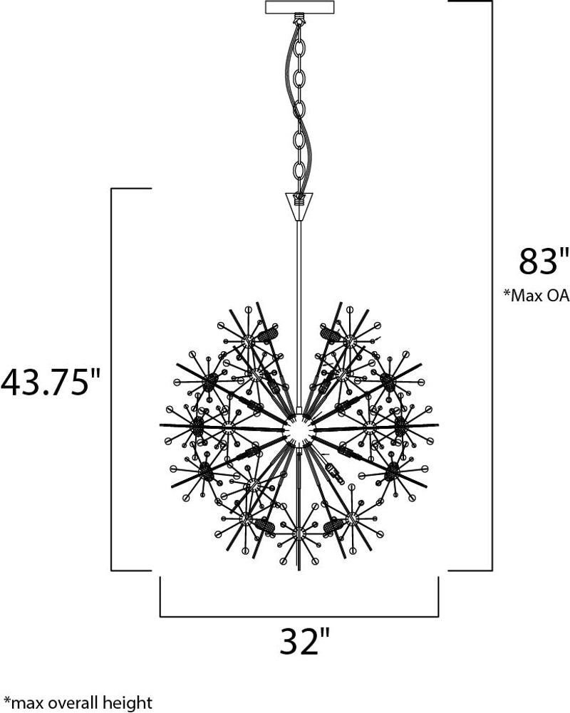 Starfire 32' 18 Light Single-Tier Chandelier in Polished Chrome