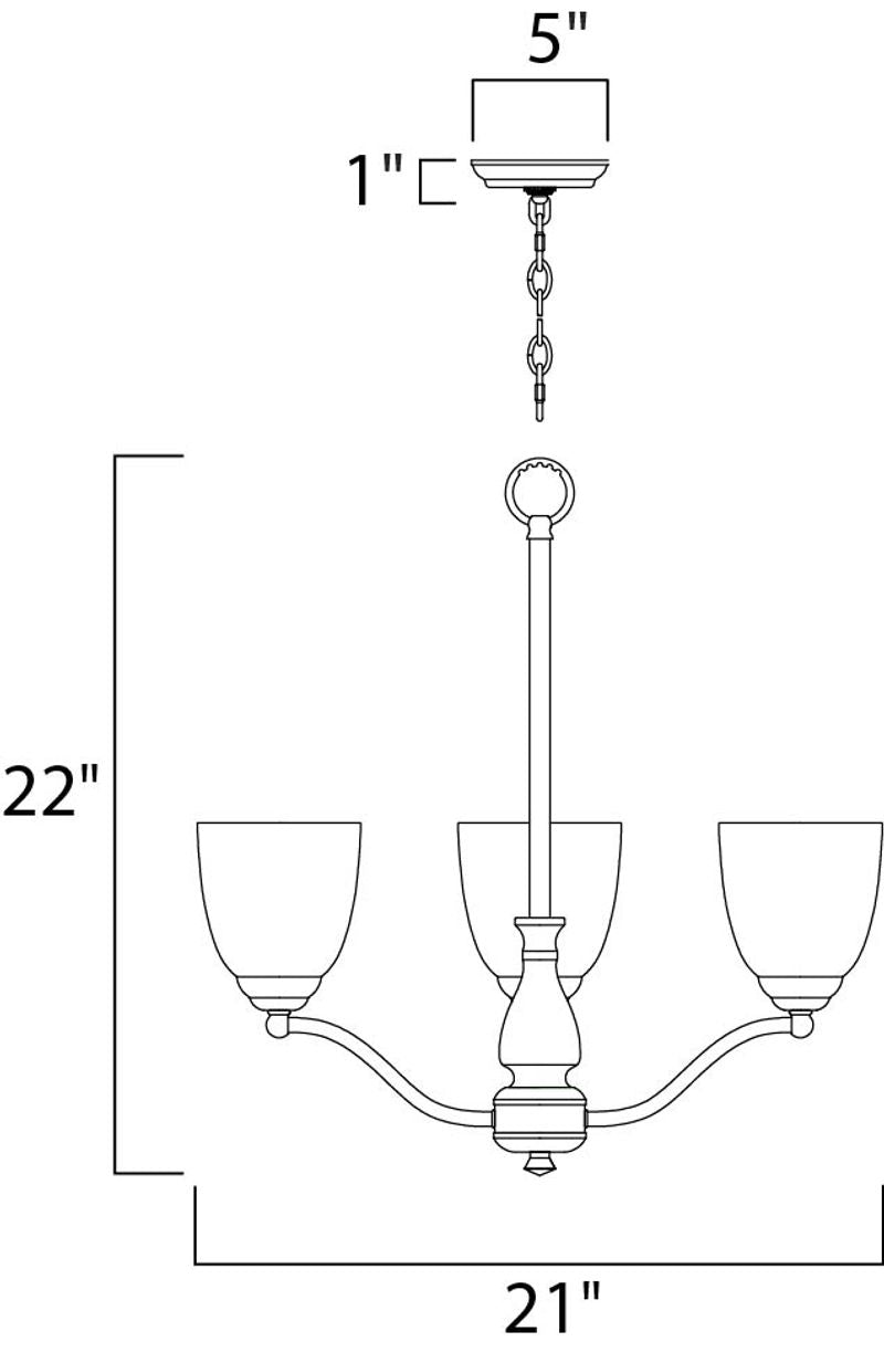 Stefan 21' 3 Light Single-Tier Chandelier in Oil Rubbed Bronze