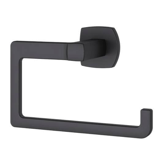 Deckard 7" Flat J-Hook Towel Ring in Matte Black