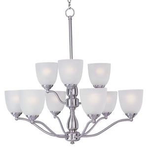 Stefan 30' 9 Light Multi-Tier Chandelier in Satin Nickel