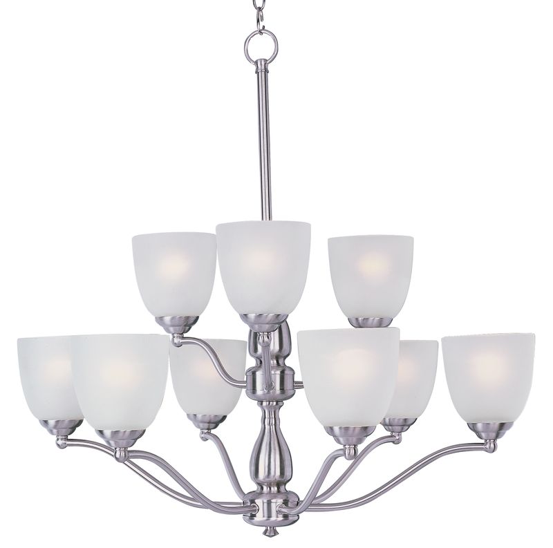 Stefan 30' 9 Light Multi-Tier Chandelier in Satin Nickel