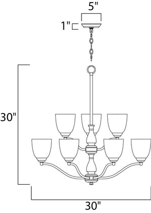 Stefan 30' 9 Light Multi-Tier Chandelier in Satin Nickel