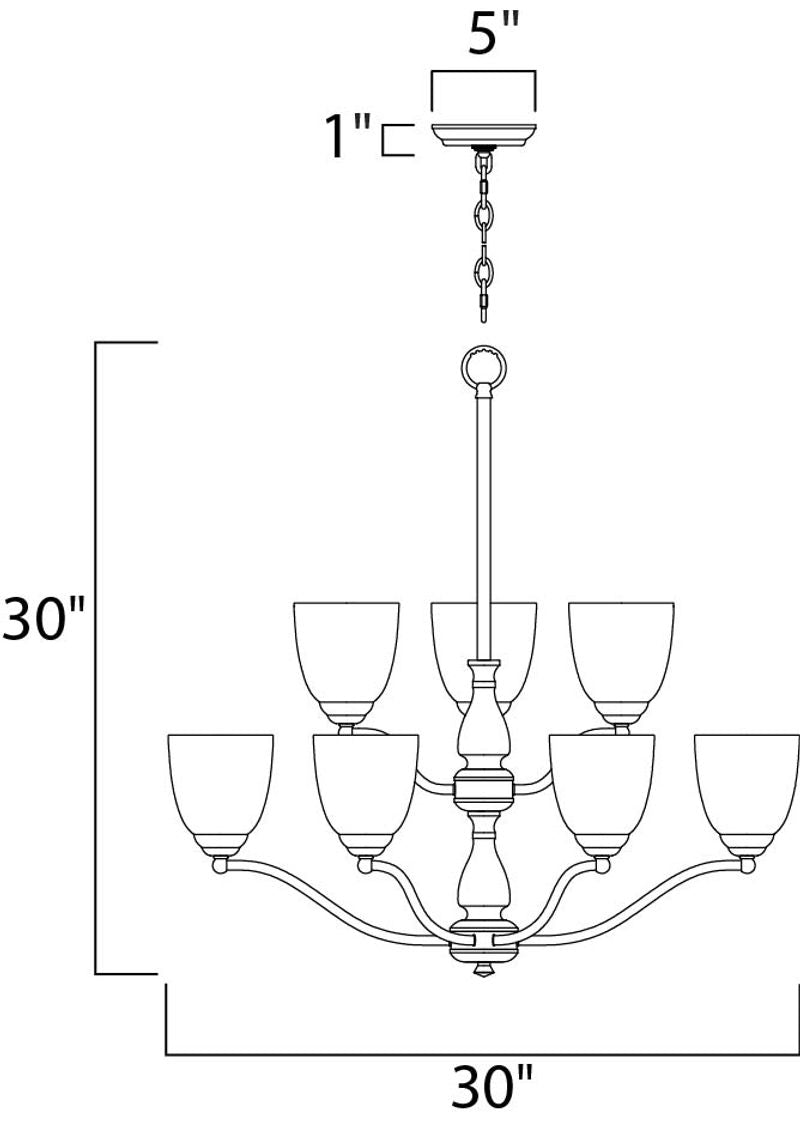 Stefan 30' 9 Light Multi-Tier Chandelier in Satin Nickel