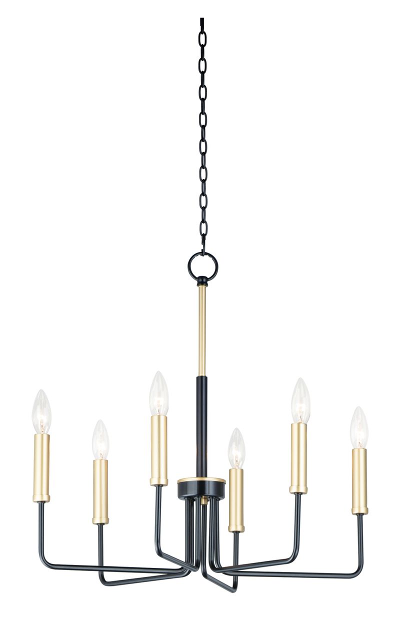 Sullivan 23' 6 Light Chandelier in Black and Gold
