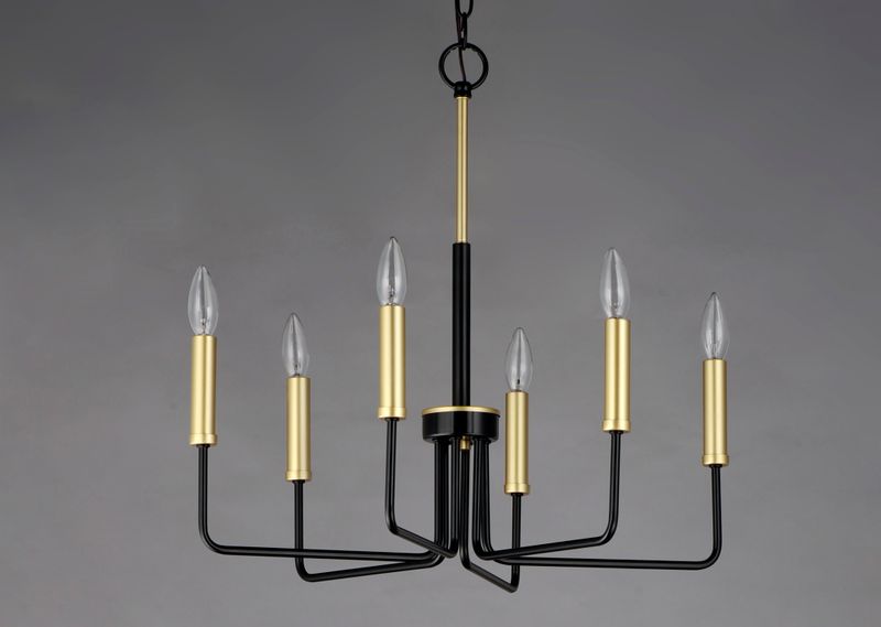 Sullivan 23' 6 Light Chandelier in Black and Gold