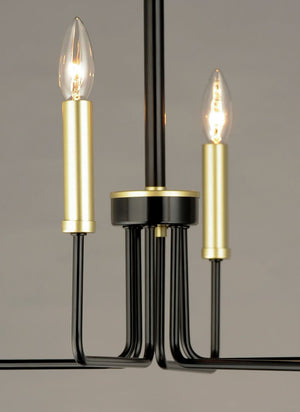Sullivan 23' 6 Light Chandelier in Black and Gold