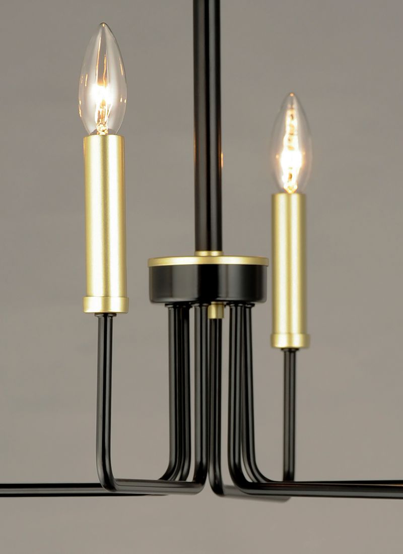 Sullivan 23' 6 Light Chandelier in Black and Gold