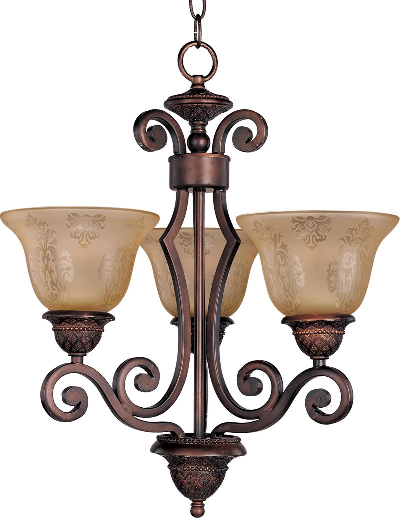 Symphony 19' 3 Light Mini-Chandelier in Oil Rubbed Bronze