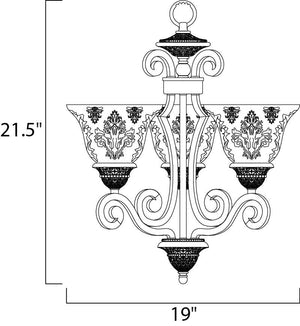 Symphony 19' 3 Light Mini-Chandelier Single-Tier Chandelier in Oil Rubbed Bronze