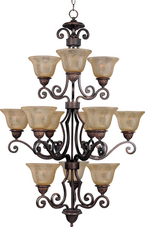Symphony 30' 12 Light Multi-Tier Chandelier in Oil Rubbed Bronze