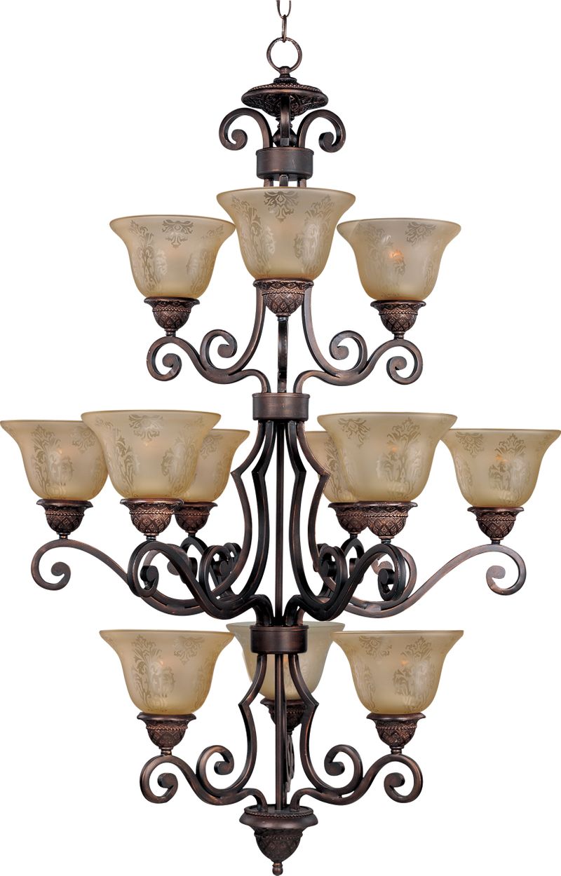 Symphony 30' 12 Light Multi-Tier Chandelier in Oil Rubbed Bronze