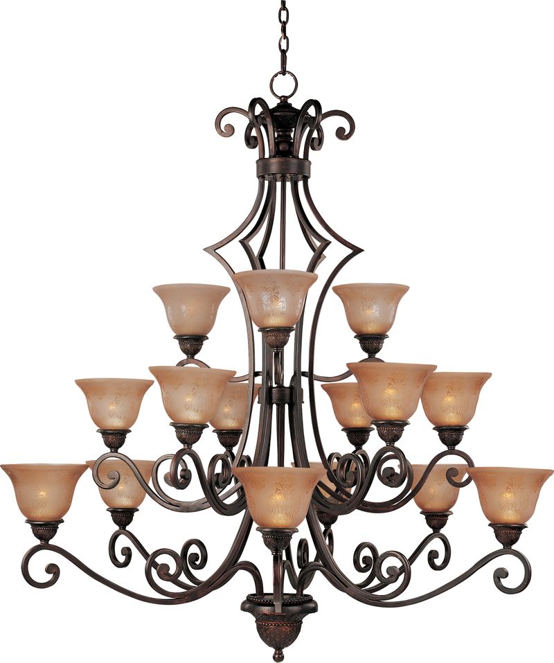Symphony 49' 15 Light Multi-Tier Chandelier in Oil Rubbed Bronze