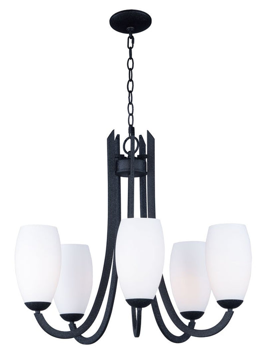 Taylor 27.5" 5 Light Chandelier in Textured Black