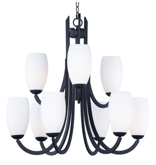 Taylor 31.5" 9 Light Chandelier in Textured Black