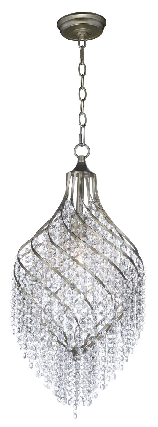 Twirl 11.5" Single Light Chandelier in Golden Silver