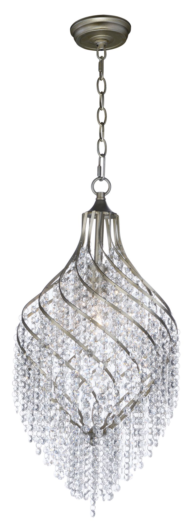 Twirl 11.5' Single Light Chandelier in Golden Silver
