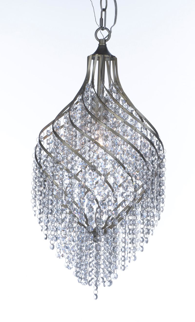 Twirl 11.5' Single Light Chandelier in Golden Silver