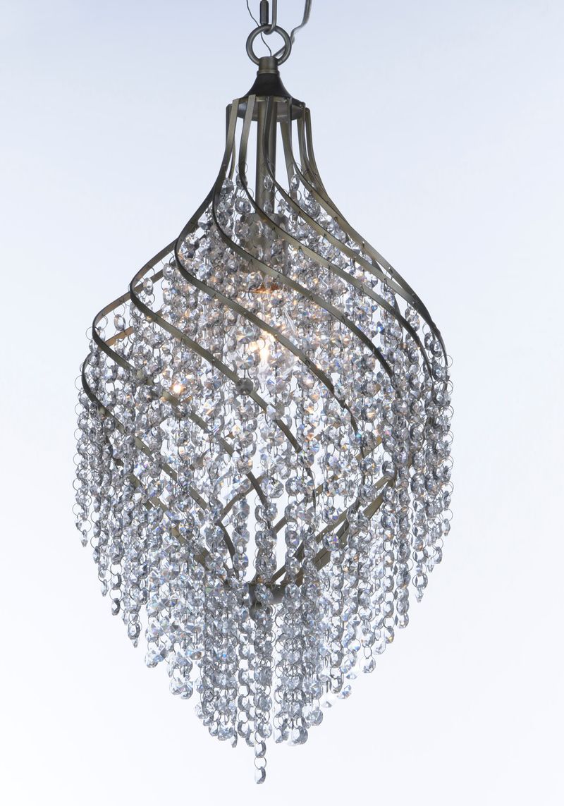 Twirl 11.5' Single Light Chandelier in Golden Silver