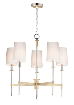Uptown 26' 5 Light Chandelier in Satin Brass and Polished Nickel
