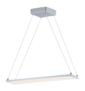 Wafer 24' Single Light Linear Pendant in Matte Silver